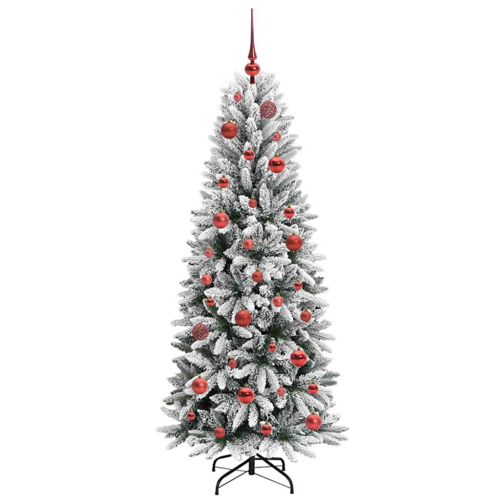 Produktbild för Konstgjord julgran Vit 150 cm PVC, Plast, Stål och PE
