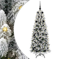Produktbild för Konstgjord julgran Vit 150 cm PVC, Plast, Stål och PE