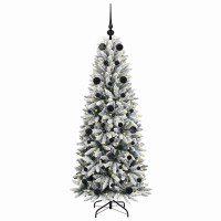 Produktbild för Konstgjord julgran Vit 150 cm PVC, Plast, Stål och PE