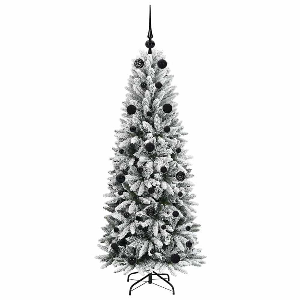 Produktbild för Konstgjord julgran Vit 150 cm PVC, Plast, Stål och PE