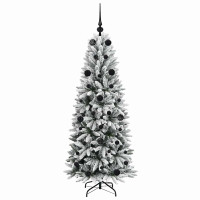 Produktbild för Konstgjord julgran Vit 150 cm PVC, Plast, Stål och PE