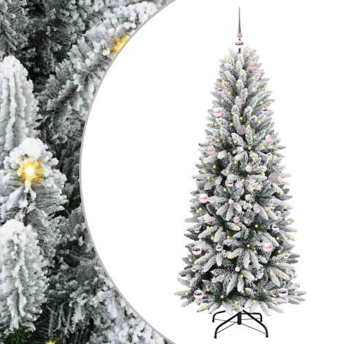 vidaXL Konstgjord julgran Vit 150 cm PVC, Plast, Stål och PE
