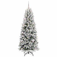 Produktbild för Konstgjord julgran Vit 150 cm PVC, Plast, Stål och PE