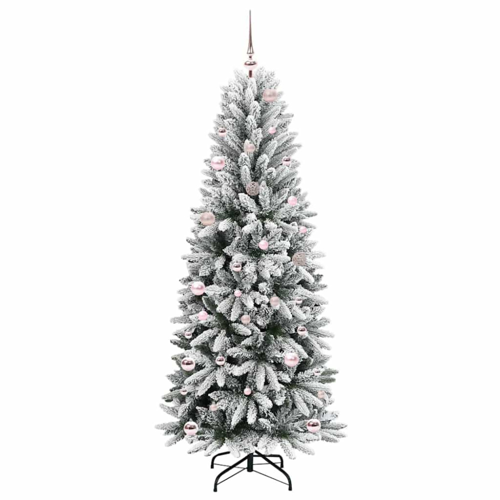 Produktbild för Konstgjord julgran Vit 150 cm PVC, Plast, Stål och PE