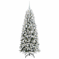 Produktbild för Konstgjord julgran Vit 150 cm PVC, Plast, Stål och PE