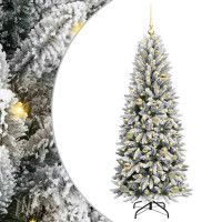 Produktbild för Konstgjord julgran Vit 150 cm PVC, Plast, Stål och PE