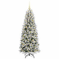Produktbild för Konstgjord julgran Vit 150 cm PVC, Plast, Stål och PE