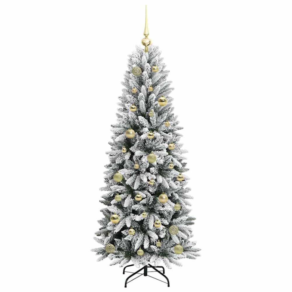 Produktbild för Konstgjord julgran Vit 150 cm PVC, Plast, Stål och PE