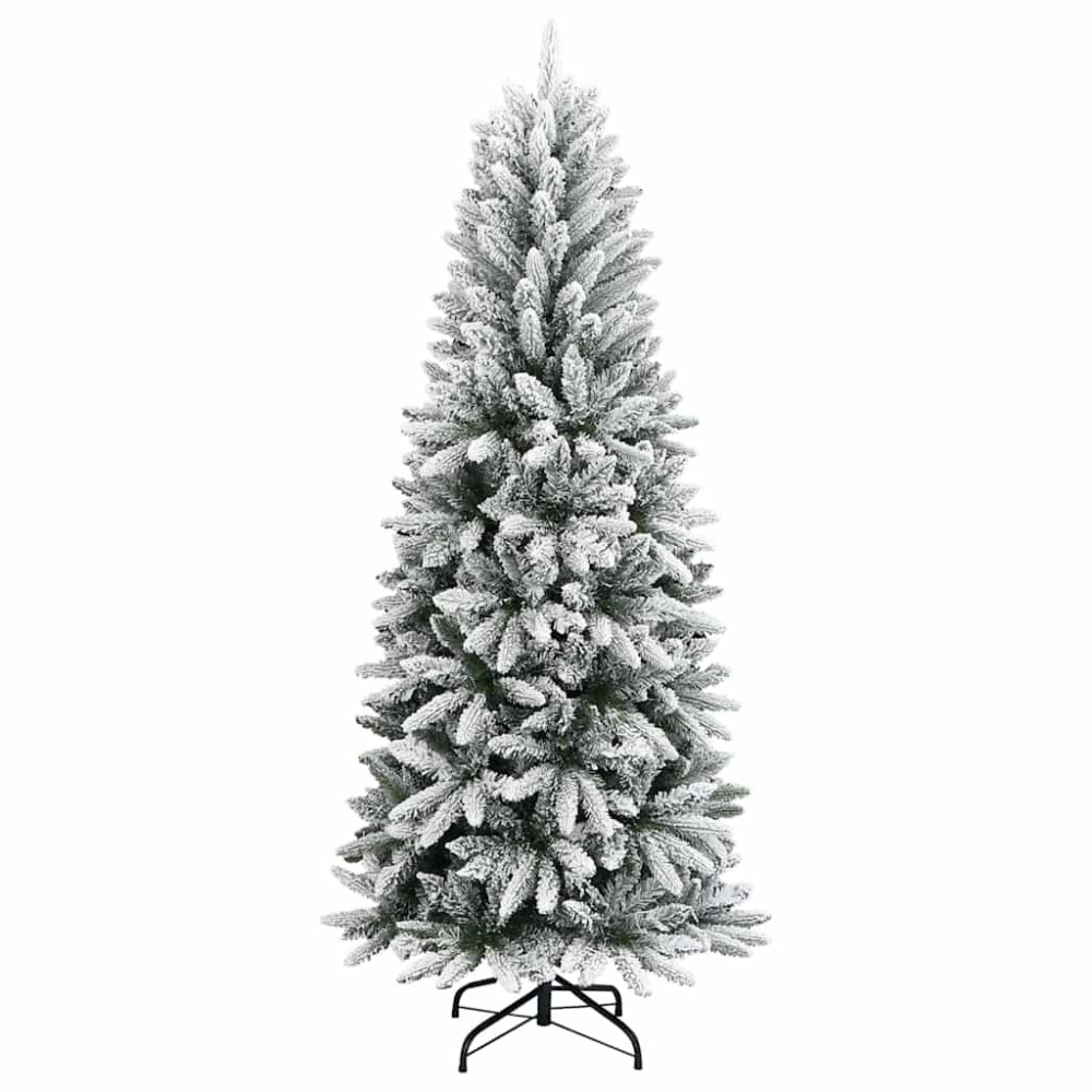Produktbild för Konstgjord julgran Vit 150 cm PVC, Plast, Stål och PE