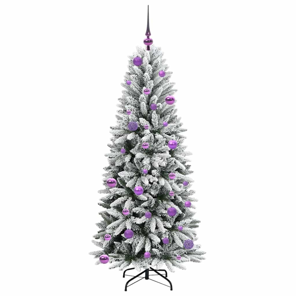 Produktbild för Konstgjord julgran Vit 150 cm PVC, Plast, Stål och PE