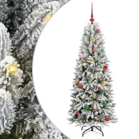Produktbild för Konstgjord julgran Vit 150 cm PVC, Plast, Stål och PE