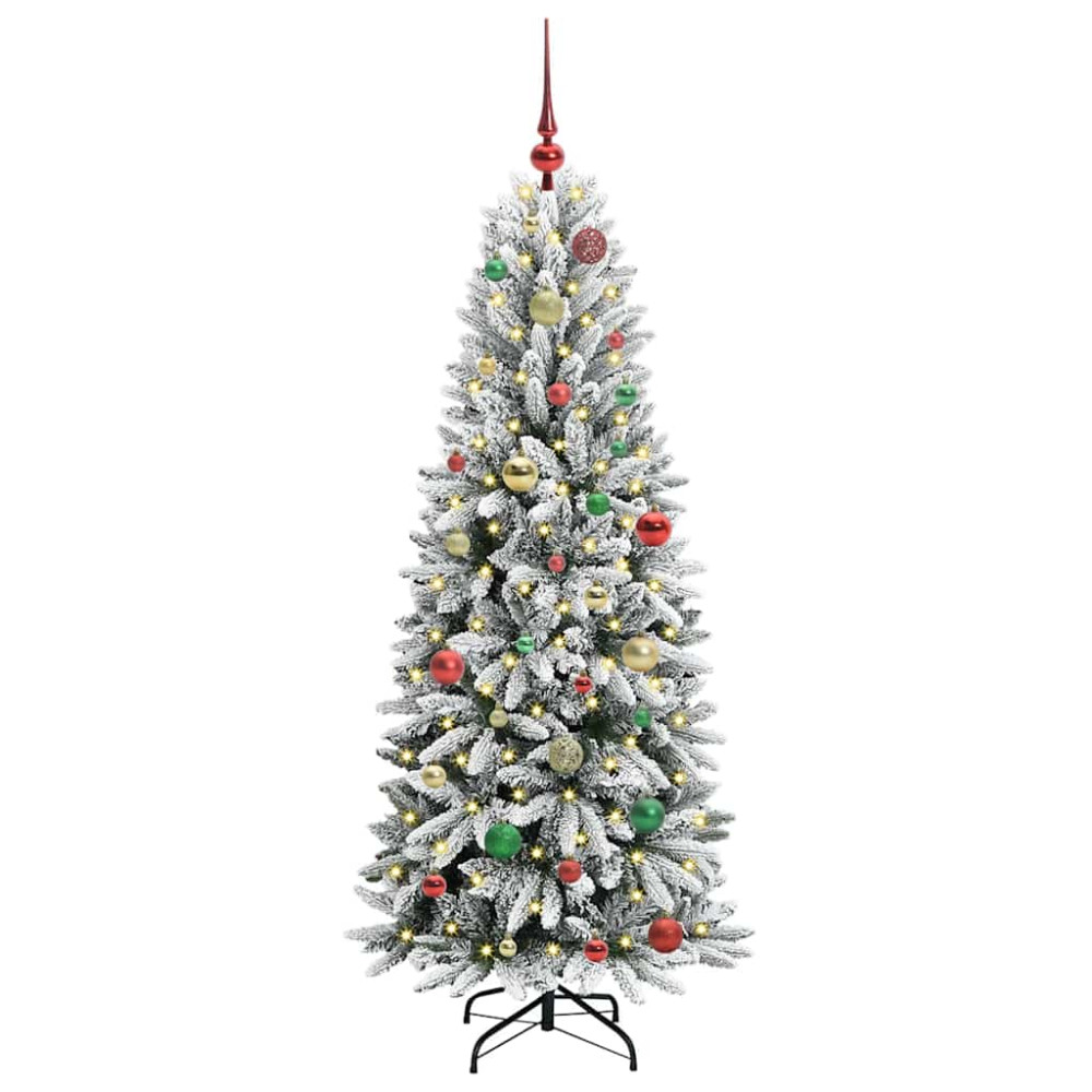 Produktbild för Konstgjord julgran Vit 150 cm PVC, Plast, Stål och PE