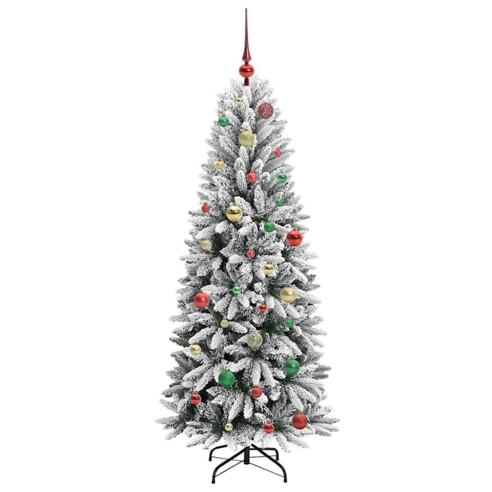 Produktbild för Konstgjord julgran Vit 150 cm PVC, Plast, Stål och PE
