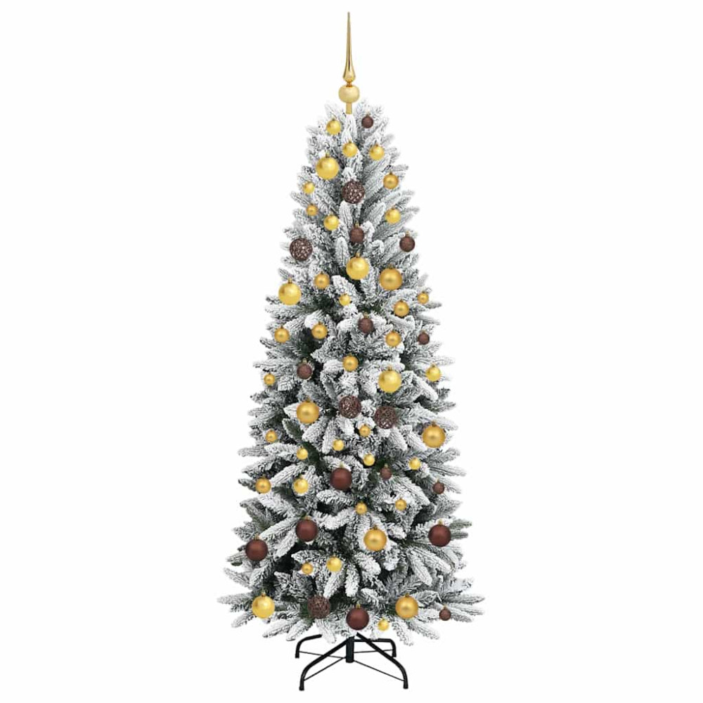 Produktbild för Konstgjord julgran Vit 180 cm PVC, Plast, Stål och PE