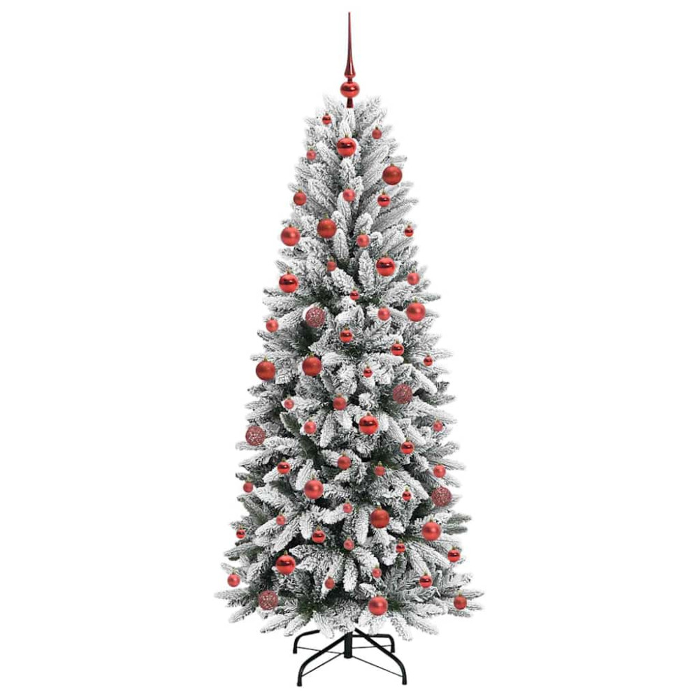 Produktbild för Konstgjord julgran Vit 180 cm PVC, Plast, Stål och PE