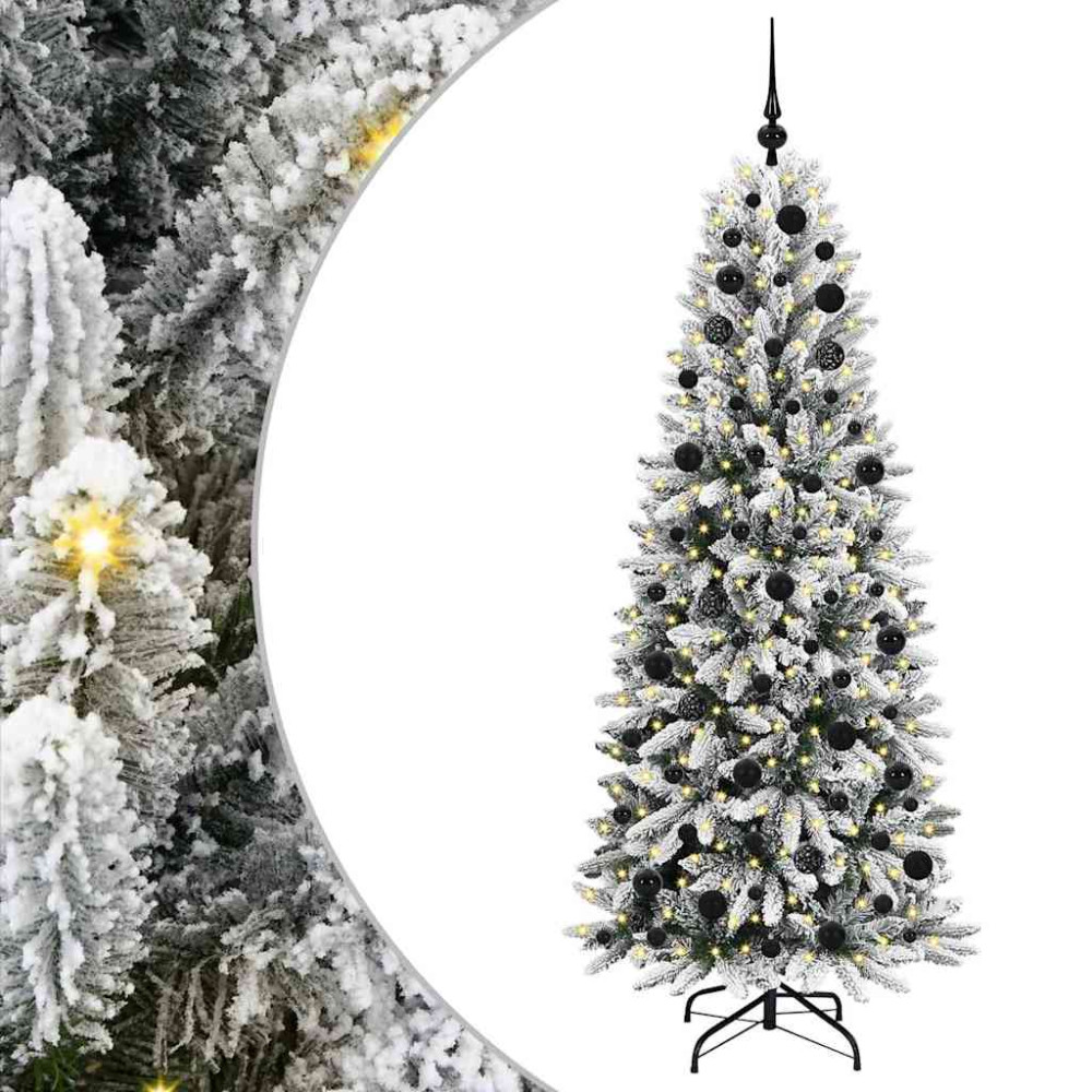 Produktbild för Konstgjord julgran Vit 180 cm PVC, Plast, Stål och PE