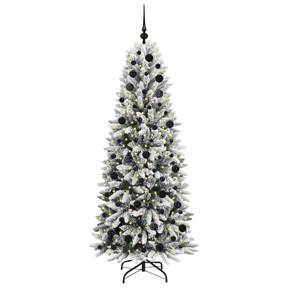 Produktbild för Konstgjord julgran Vit 180 cm PVC, Plast, Stål och PE