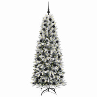 Produktbild för Konstgjord julgran Vit 180 cm PVC, Plast, Stål och PE