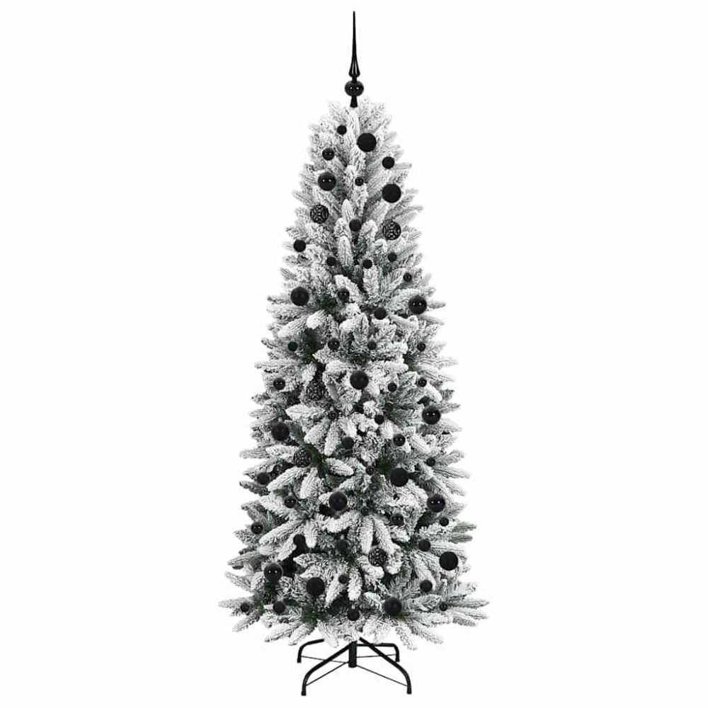 Produktbild för Konstgjord julgran Vit 180 cm PVC, Plast, Stål och PE