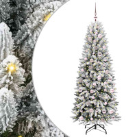 Produktbild för Konstgjord julgran Vit 180 cm PVC, Plast, Stål och PE