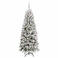 Produktbild för Konstgjord julgran Vit 180 cm PVC, Plast, Stål och PE