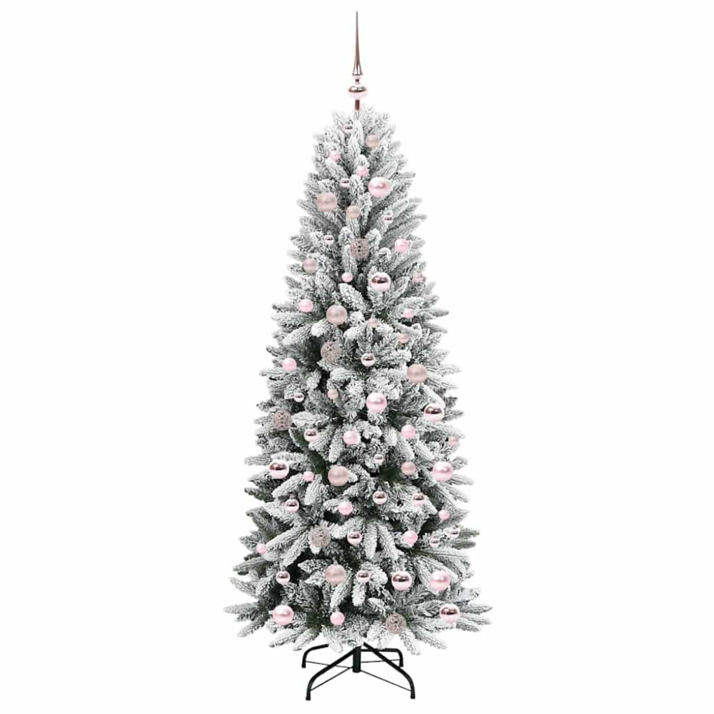 Produktbild för Konstgjord julgran Vit 180 cm PVC, Plast, Stål och PE