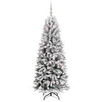 Produktbild för Konstgjord julgran Vit 180 cm PVC, Plast, Stål och PE