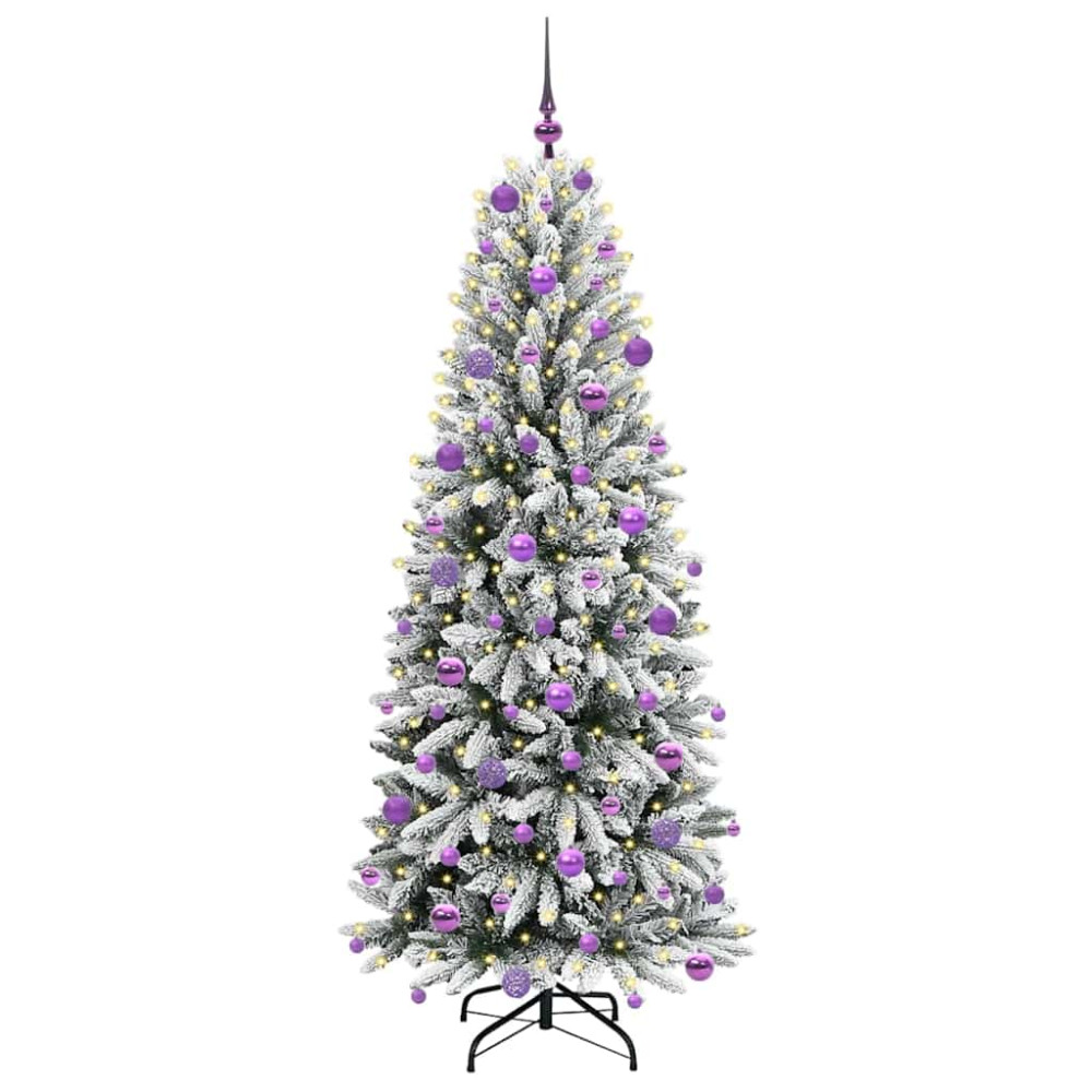 Produktbild för Konstgjord julgran Vit 180 cm PVC, Plast, Stål och PE