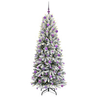 Produktbild för Konstgjord julgran Vit 180 cm PVC, Plast, Stål och PE