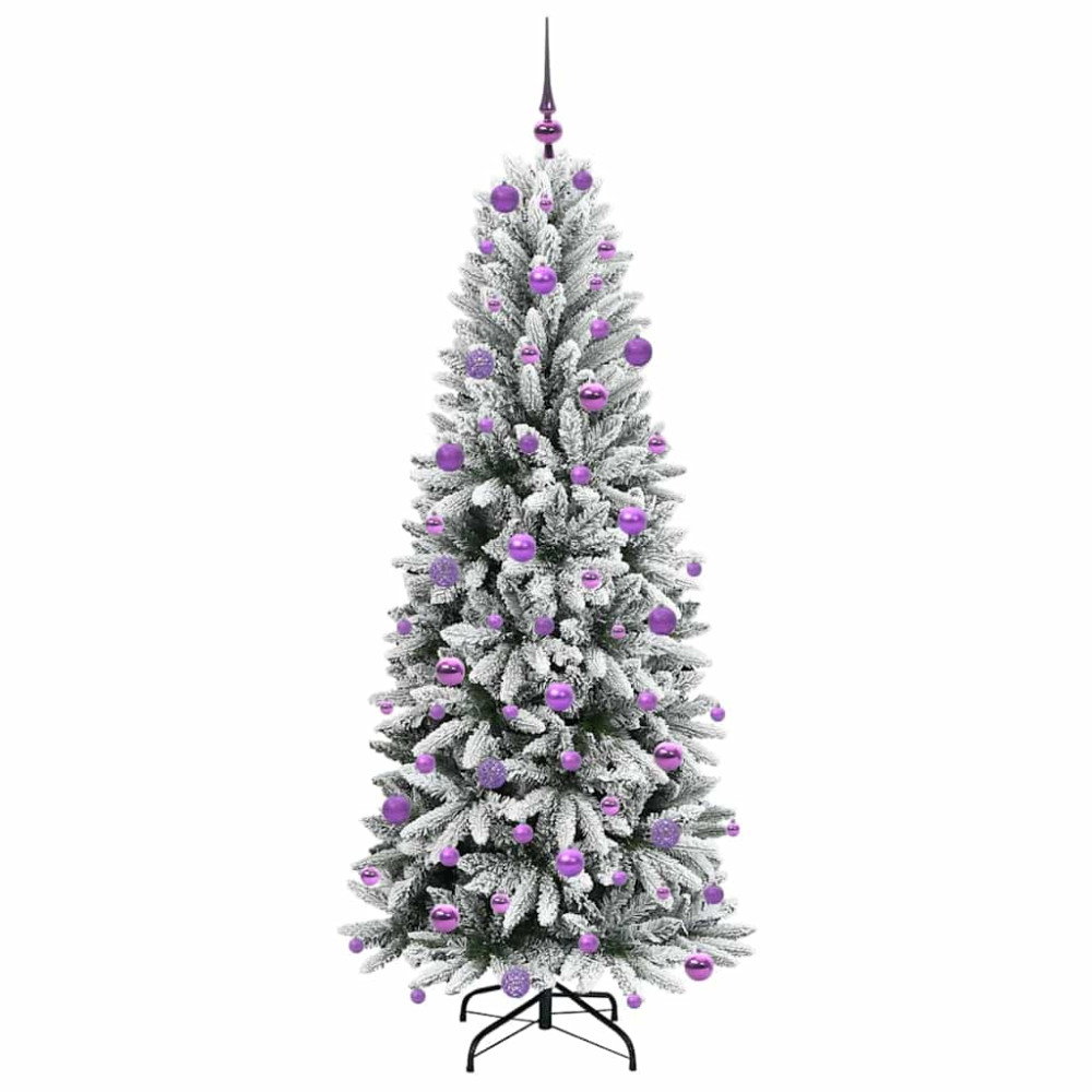 Produktbild för Konstgjord julgran Vit 180 cm PVC, Plast, Stål och PE