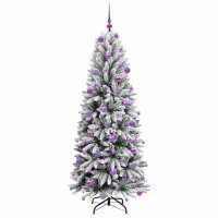 Produktbild för Konstgjord julgran Vit 180 cm PVC, Plast, Stål och PE