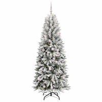 Produktbild för Konstgjord julgran Vit 210 cm PVC, Plast, Stål och PE
