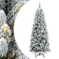 Produktbild för Konstgjord julgran Vit 210 cm PVC, Plast, Stål och PE