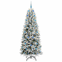 Produktbild för Konstgjord julgran Vit 210 cm PVC, Plast, Stål och PE