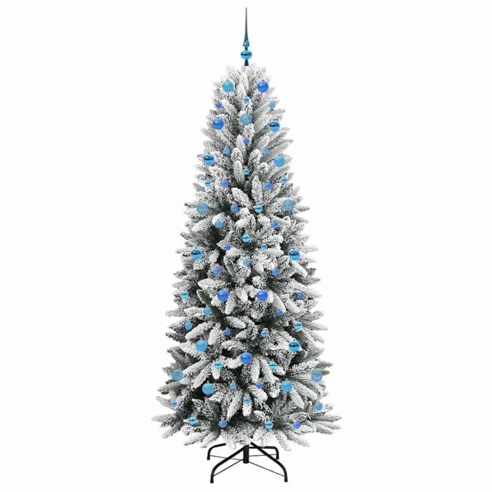 Produktbild för Konstgjord julgran Vit 210 cm PVC, Plast, Stål och PE