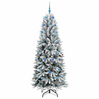 Produktbild för Konstgjord julgran Vit 210 cm PVC, Plast, Stål och PE