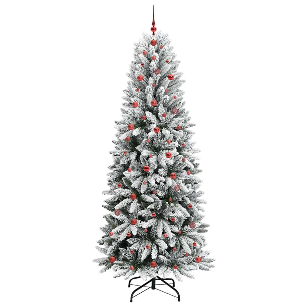 Produktbild för Konstgjord julgran Vit 240 cm PVC, Plast, Stål och PE