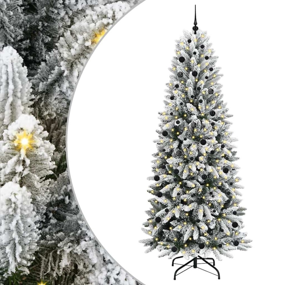 Produktbild för Konstgjord julgran Vit 240 cm PVC, Plast, Stål och PE