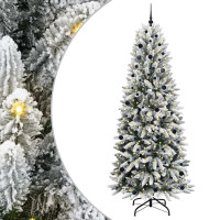Produktbild för Konstgjord julgran Vit 240 cm PVC, Plast, Stål och PE
