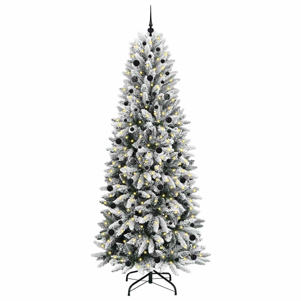 Produktbild för Konstgjord julgran Vit 240 cm PVC, Plast, Stål och PE