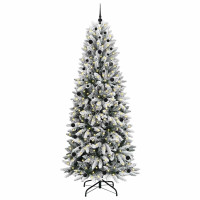Produktbild för Konstgjord julgran Vit 240 cm PVC, Plast, Stål och PE