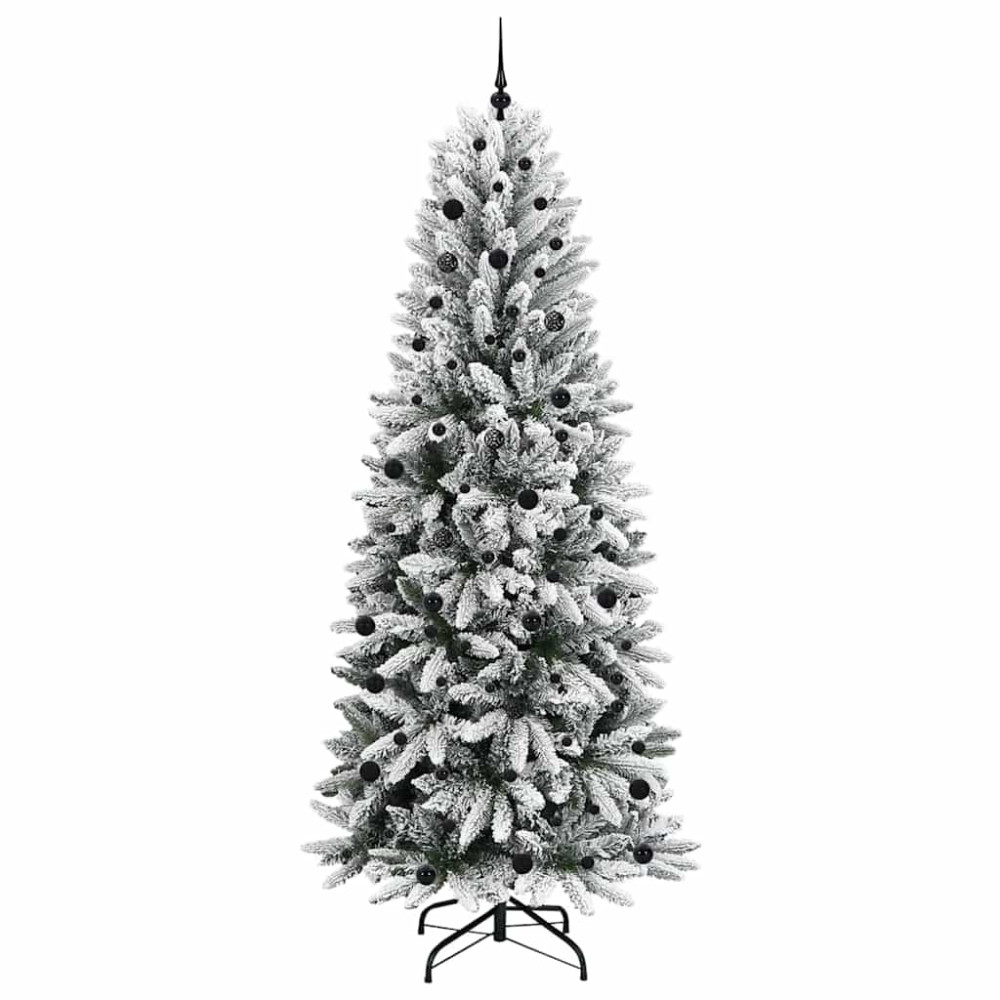 Produktbild för Konstgjord julgran Vit 240 cm PVC, Plast, Stål och PE