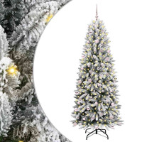 Produktbild för Konstgjord julgran Vit 240 cm PVC, Plast, Stål och PE