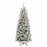 Produktbild för Konstgjord julgran Vit 240 cm PVC, Plast, Stål och PE