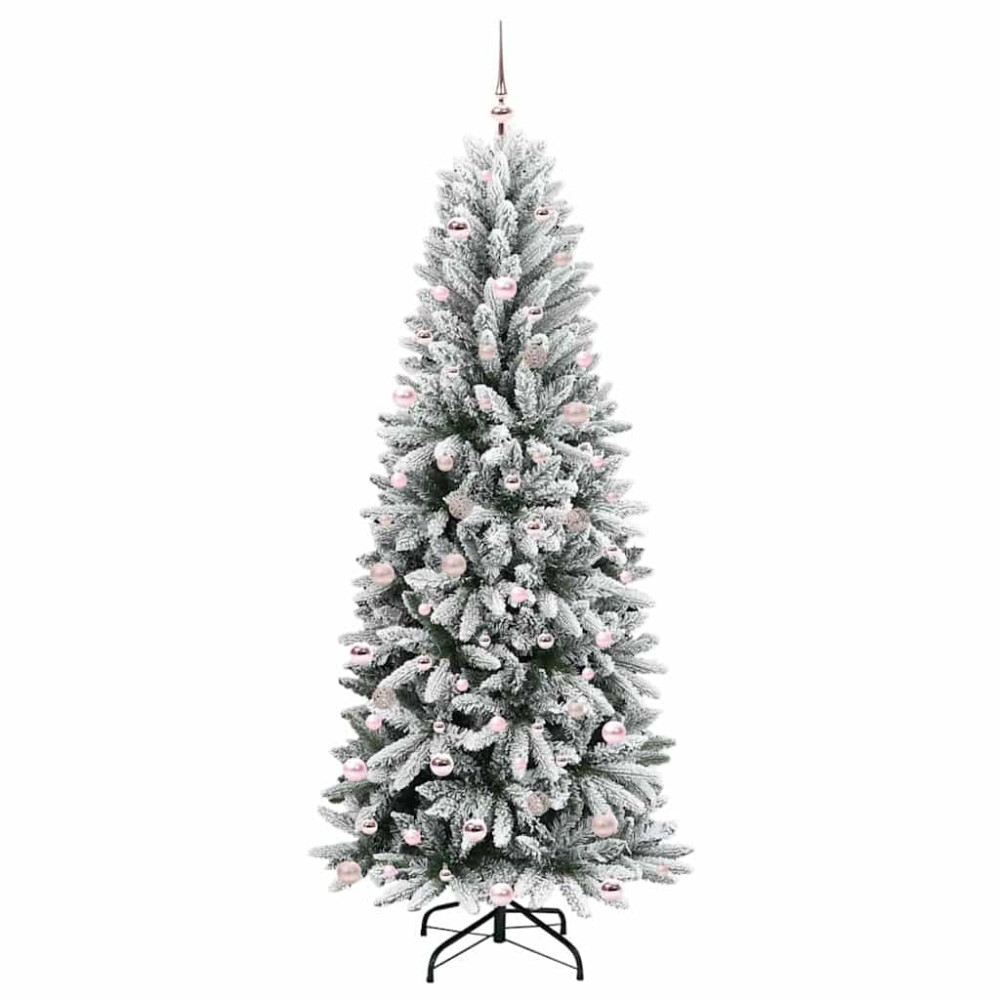 Produktbild för Konstgjord julgran Vit 240 cm PVC, Plast, Stål och PE