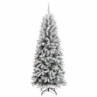 Produktbild för Konstgjord julgran Vit 240 cm PVC, Plast, Stål och PE