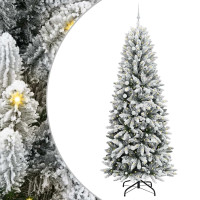 Produktbild för Konstgjord julgran Vit 240 cm PVC, Plast, Stål och PE
