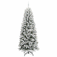 Produktbild för Konstgjord julgran Vit 240 cm PVC, Plast, Stål och PE