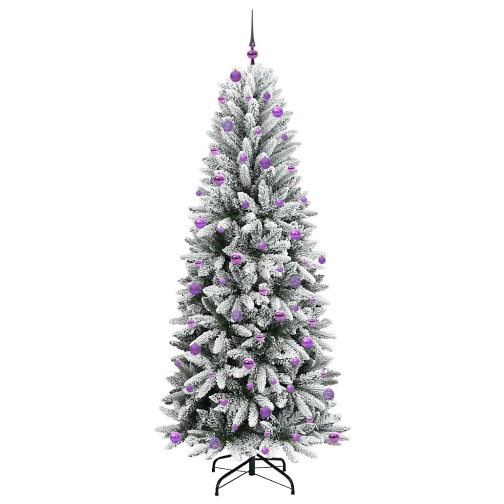Produktbild för Konstgjord julgran Vit 240 cm PVC, Plast, Stål och PE