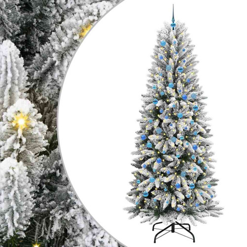 vidaXL Konstgjord julgran Vit 240 cm PVC, Plast, Stål och PE